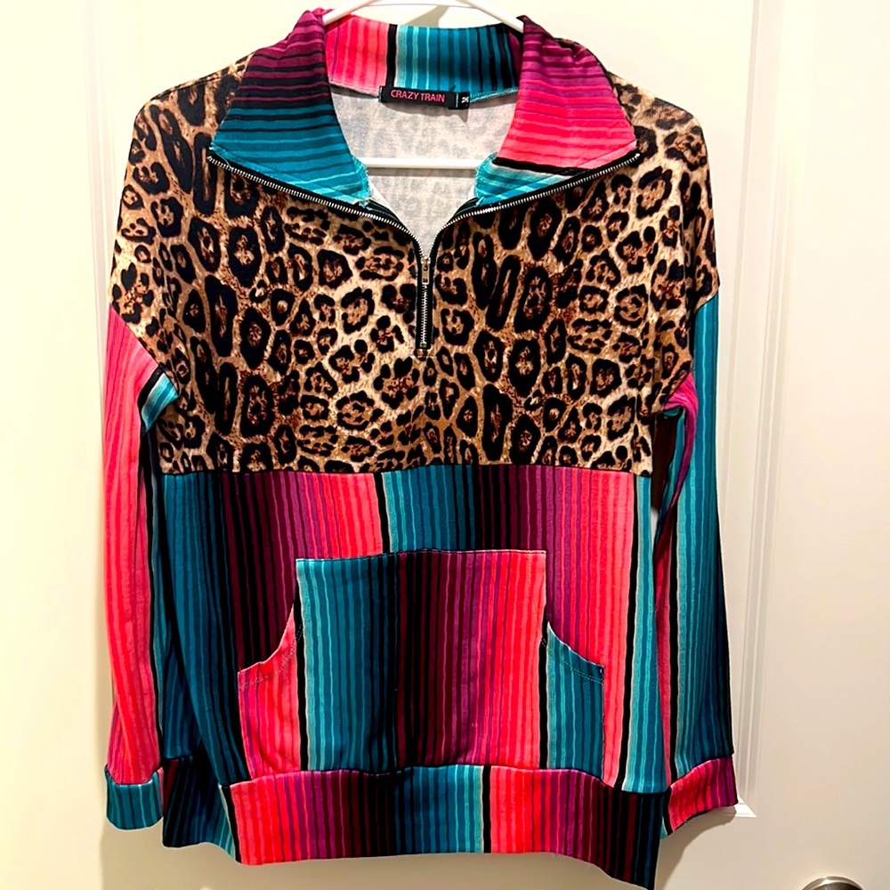 Crazy Train Leopard Pullover